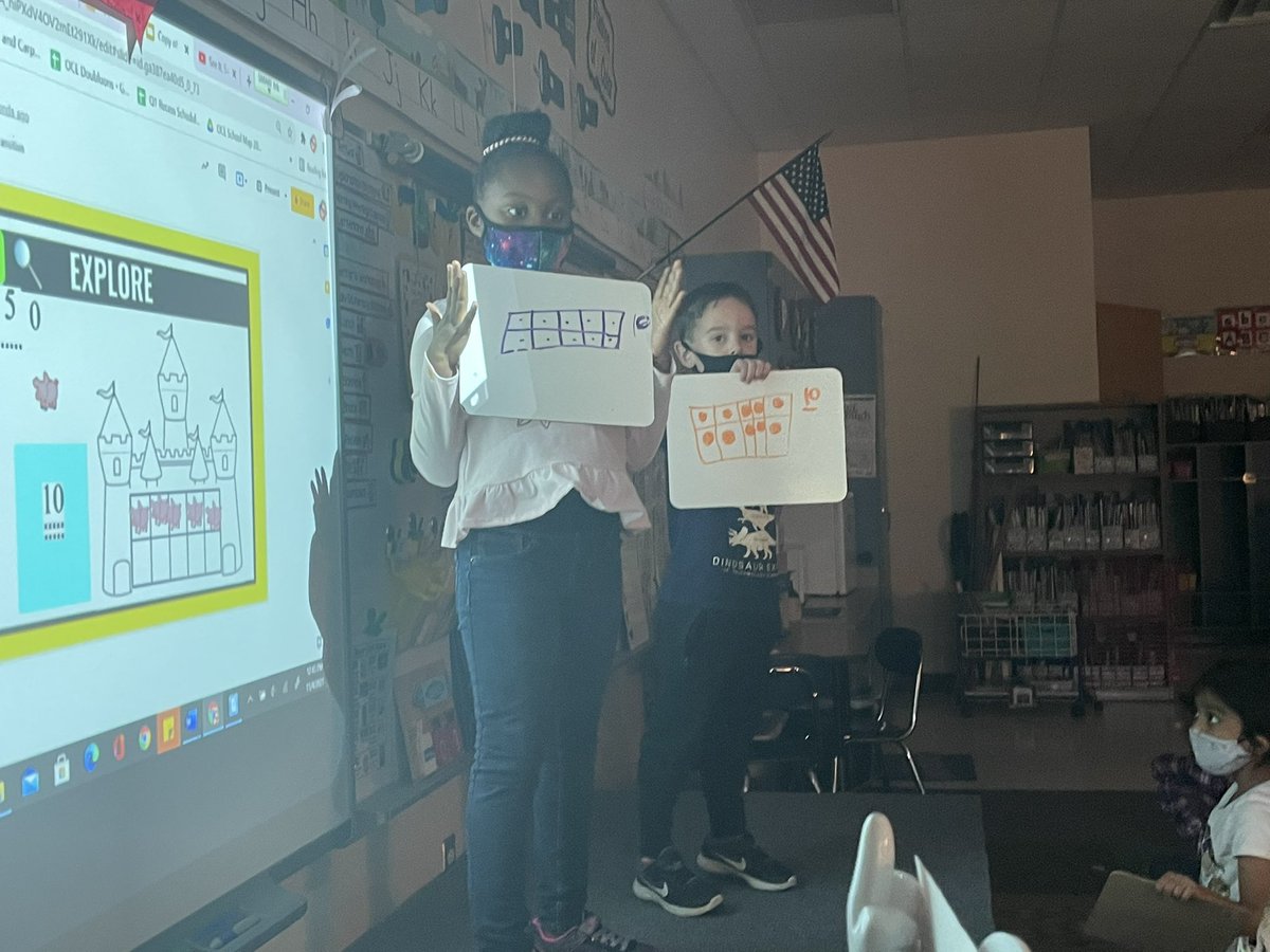 classofMrsSine's tweet photo. Today we practiced #countingon with #5frames and #10frames! Our kiddos worked together with their accountability partners to solve these tasks! 🧠🧮 #ocestrong @OliveChapelElem @BeverlyLSmith1 @ErinKelleyMay @Coach_Arce https://t.co/y3aZY0C0Fz