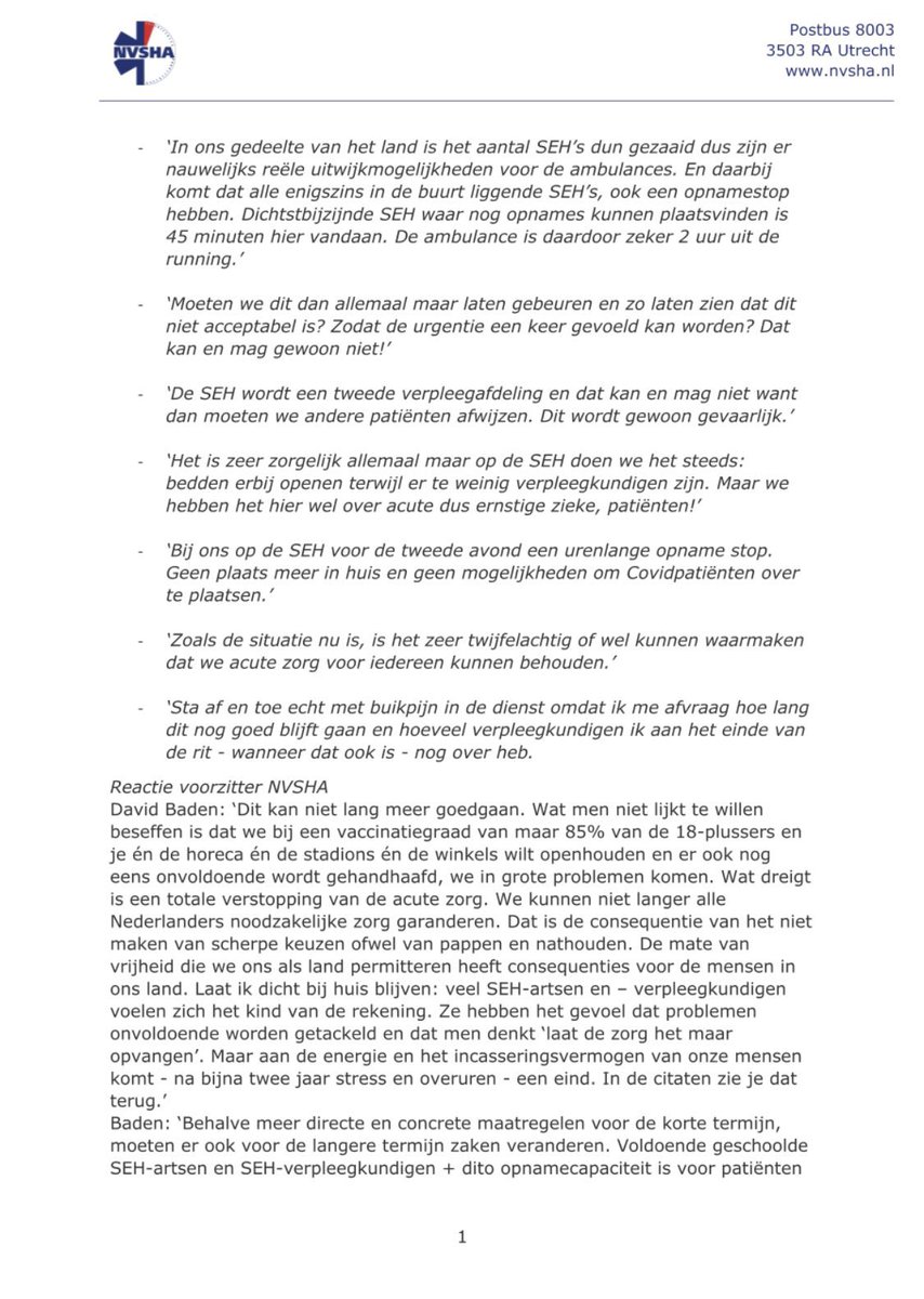 Alarmerend bericht van de SEH-artsen. ‘Acute zorg dreigt om te vallen’.