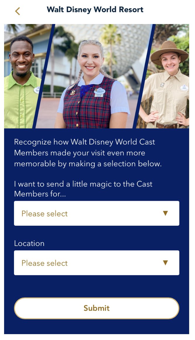 mwilliampanek's tweet image. Hold up. The new #CastComplement portal on My Disney Experience doesn’t let guests call out specific Cast Members? 😒 @WaltDisneyWorld @WDWGuestService #DisneyWorld50 #DisneyWorld @DisneyParks