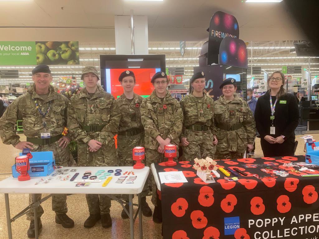 UtcwCcf's tweet photo. Extremely proud of @UTCWarrington Cadets who are out in our local community selling poppies. Thank you @ASDAWARRINGTON for supporting us. @ctt_nw @75EngrRegt @CCFcadets https://t.co/pdjqZBn8aT