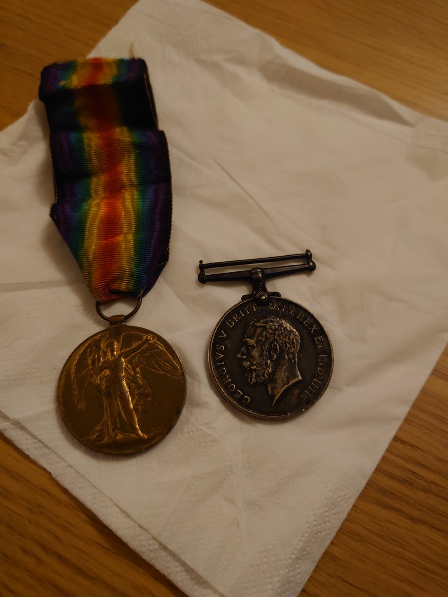 GhoulMrs's tweet photo. My grandad's first world war medals so proud they belong to me #hero #WW1 #manchesterregiment https://t.co/KMINeY1qzo