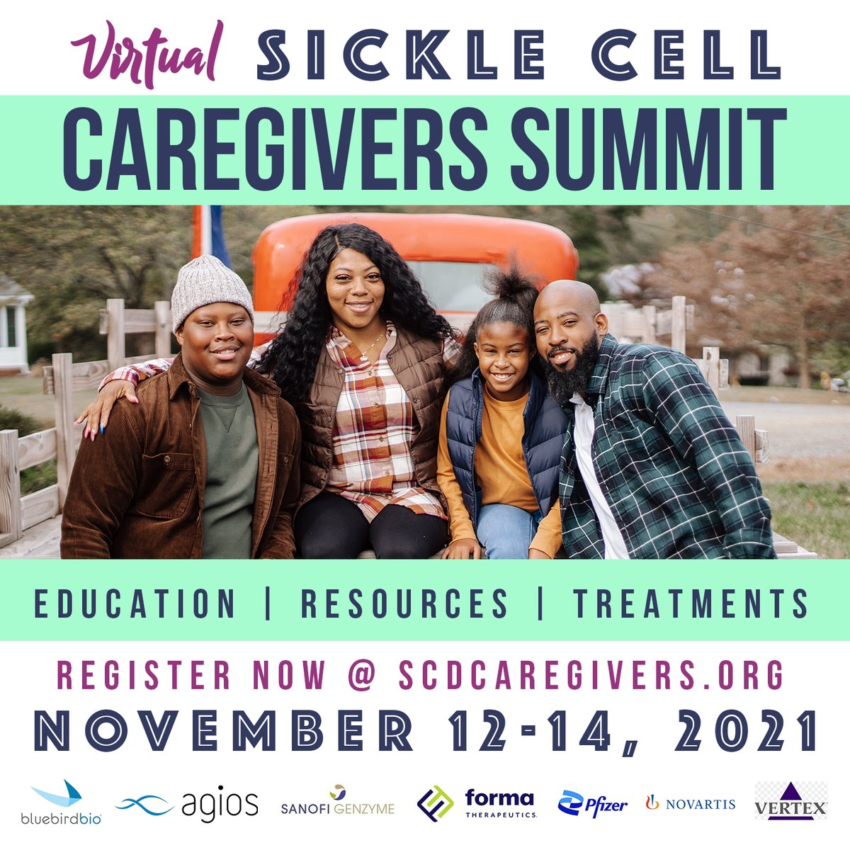 SickCells's tweet photo. Join the Sickle Cell Caregiver Summit (Nov 12-14)! The Summit is a 2-day event of engaging dialogue, dynamic presentations, &amp; caregiver networking. Register now at https://t.co/r5iBpQd31H #scdcaregiverlife #sicklecellcaregiversummit #sicklecell #sicklecellevent @SCCConsortium https://t.co/ysDAOVmFI8
