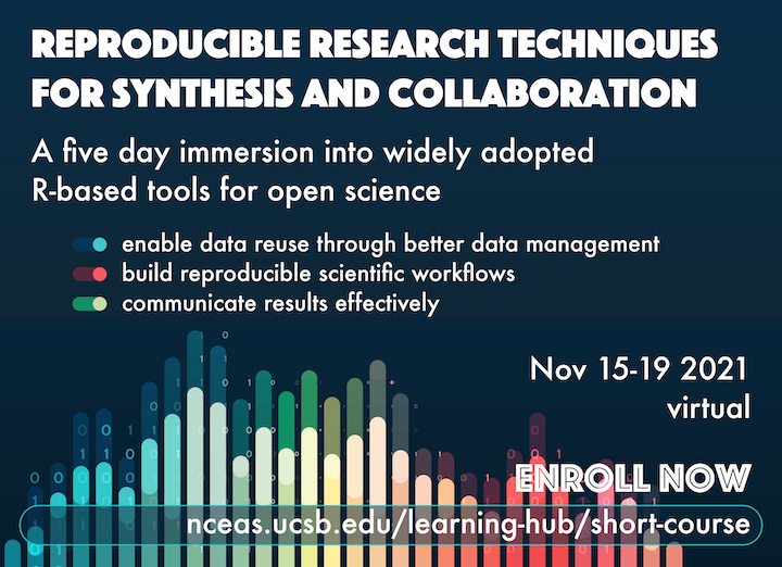 Need Data Skills? Don't miss your chance to register for the last short-course of the year, offered w <a href="/nceas/">ِ</a>. No travel required - small group, hands-on coding via zoom! You wont get lost in a MOOC and can apply your new #datascience skills immediately.
nceas.ucsb.edu/learning-hub/s…