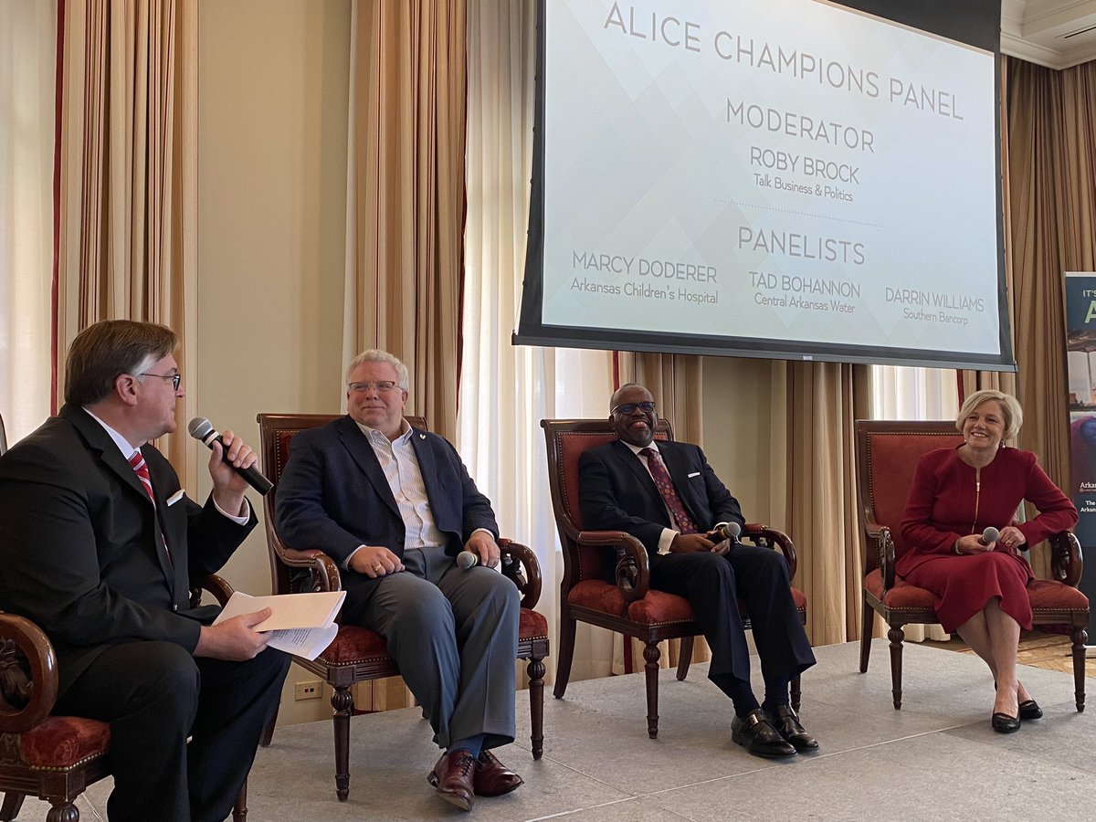 MarcyDoderer's tweet photo. Today I joined the AR @AssetFunders, @RobyBrock, @CARKW Tad Bohannon and @DLWilliamsSr to champion Arkansans who qualify as ALICE (Asset Limited Income Constrained Employed). This is really important work for our community! Join us as we #standupforALICE @archildrens https://t.co/HQeQ64z4l2