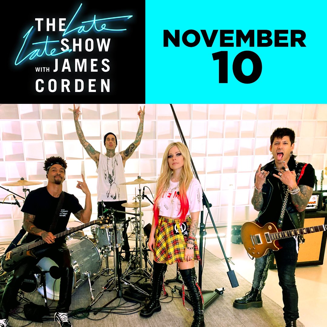 iAvrilSpain's tweet photo. 🚨 @AvrilLavigne acaba de anunciar su primera presentación para el 10 de Noviembre en el programa de The Late Show With James Corden!! 

-

🚨 @AvrilLavigne has just announced her first performance of her new single! On November 10 on The Late Show With James Corden https://t.co/UJ051bbzW6