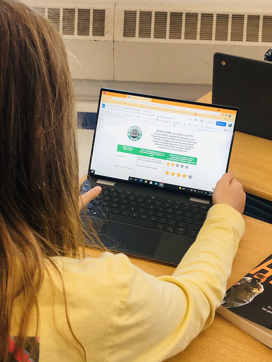 Middle school ELA was transformed into “Starbooks Cafe” this week!📚📖☕️🫖Students explored the options for BookClubs w/ a “book tasting” to learn about the selected titles.Everyone is excited to start reading next week! #hwmtigers #weroarforreading <a href="/NLSLSupervisor/">Natalie Levine</a> <a href="/MountzSchool/">H.W. Mountz Elementary School</a>