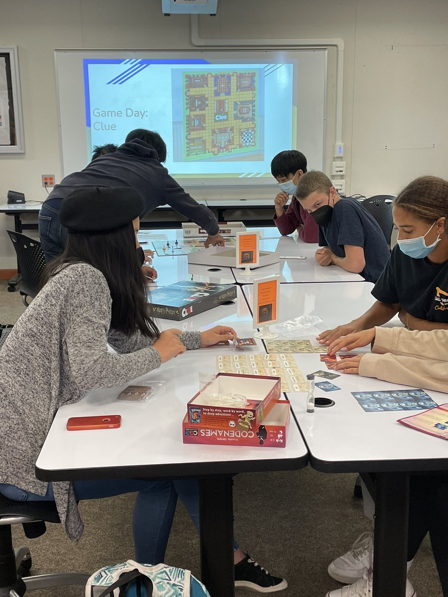 Our featured board game for today was Clue, these students worked hard to solve a murder in the span of a single lunch! #SRVLibraryLove #SRVUSD