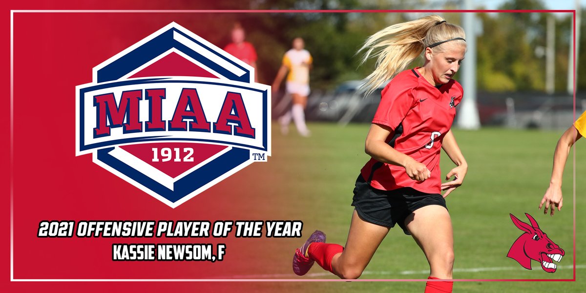 UCM_Soccer's tweet photo. Congratulations to junior forward Kassie Newsom -- the 2021 @TheMIAA Offensive Player of the Year!

#teamUCM https://t.co/Aksdaqh40k