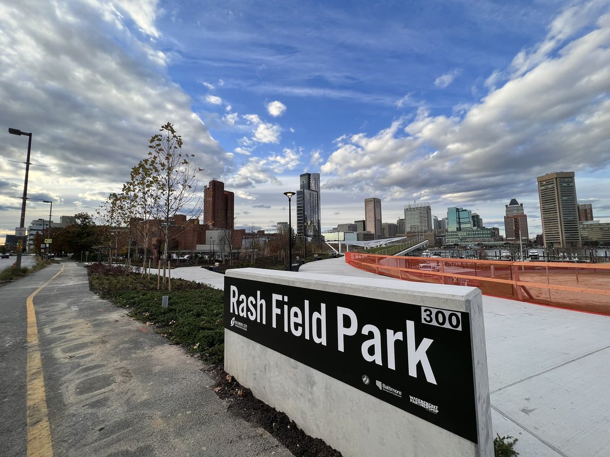 The new Rash Field Park looks great. Very cool new public space along #Baltimore Inner Harbor.
