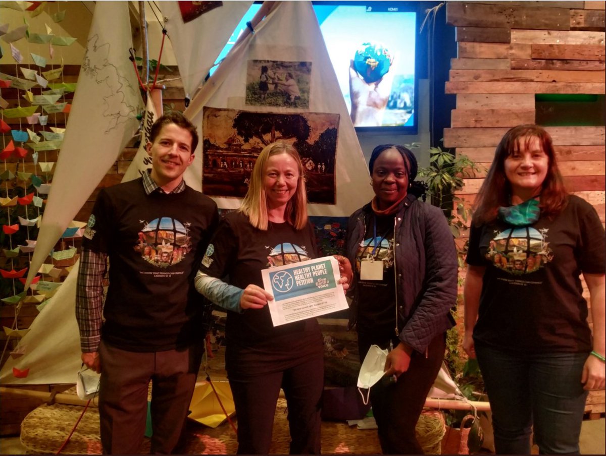 LaudatoSiMvmt's tweet photo. Our team in Glasgow: Jonathon, Lorna, Lindlyn and Jane for the Faith in Action for Climate Justice Interfaith Petition hand Over event at #COP26 #FaithsInAction #LSMCOP 🌐 https://t.co/HBXRWVzNiR