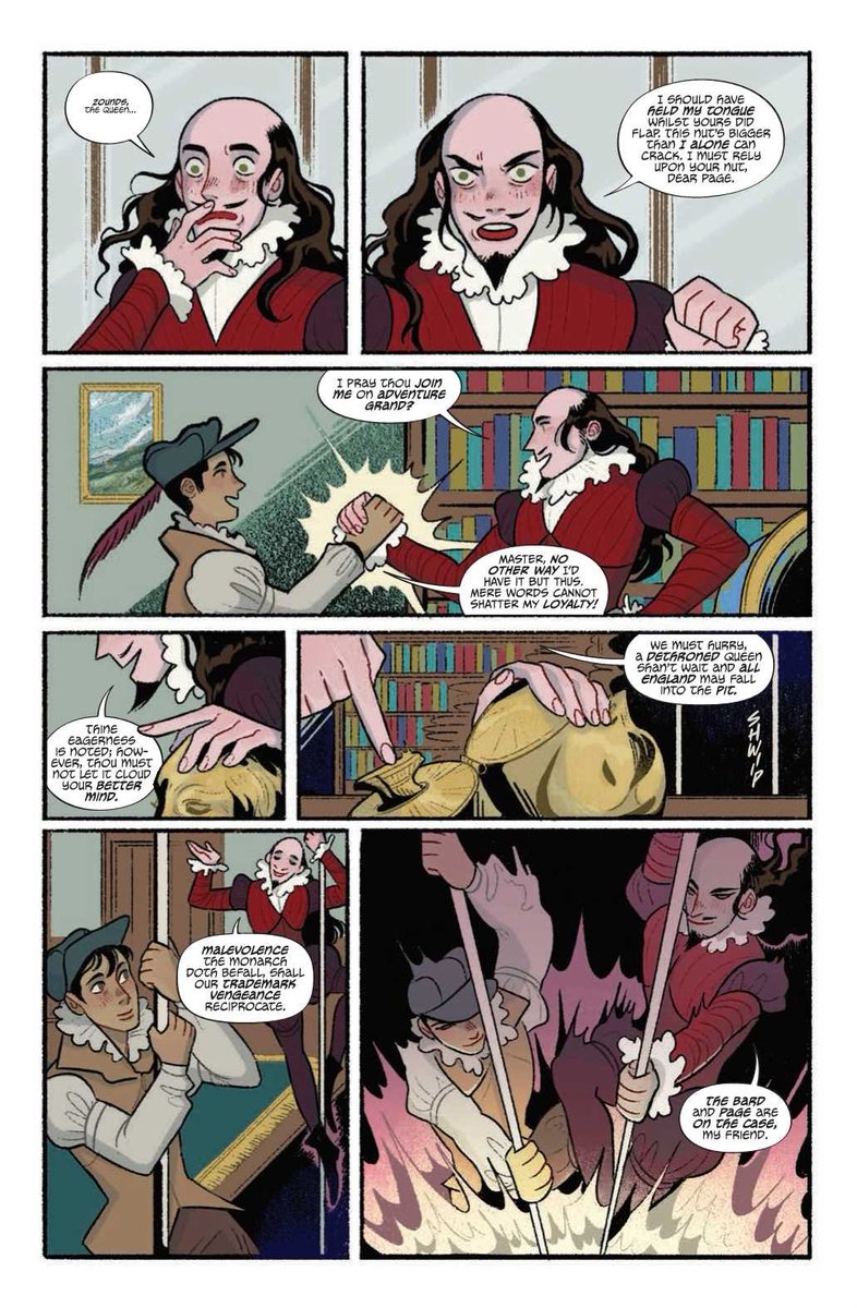 Hey everyone, sharing news that the comic by @RealGladstone "NO HOLDS BARD" #1 - art by @gabriellemkari / colors by me - is available to purchase, links below!