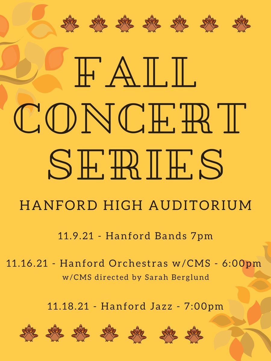 Join us for our Fall Concert Series!  #WRH #FalconStrong