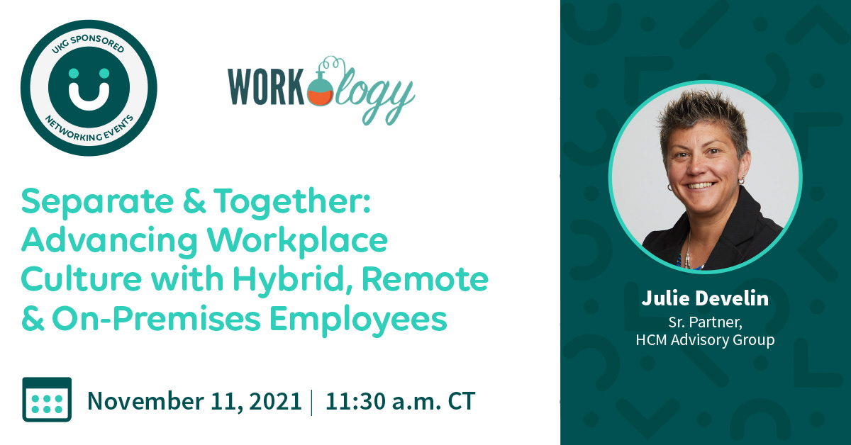 katbmoreno's tweet photo. Join @UKGInc on Nov 11 at 11:30am CT for @workology #HRetreat! Listen to our very own, Julie Develin, speak on how to advance the workplace culture in today's hybrid world. Definitely a timely and impactful discussion. Register here! https://t.co/hGKudkzMLq https://t.co/NoXT0aAFuG