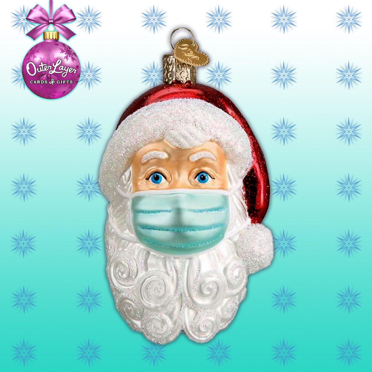 outerlayer's tweet image. Santa w/ Face Mask Ornament! 🎅🏼😷🎄
.
👉 outerlayer.com/products/santa…