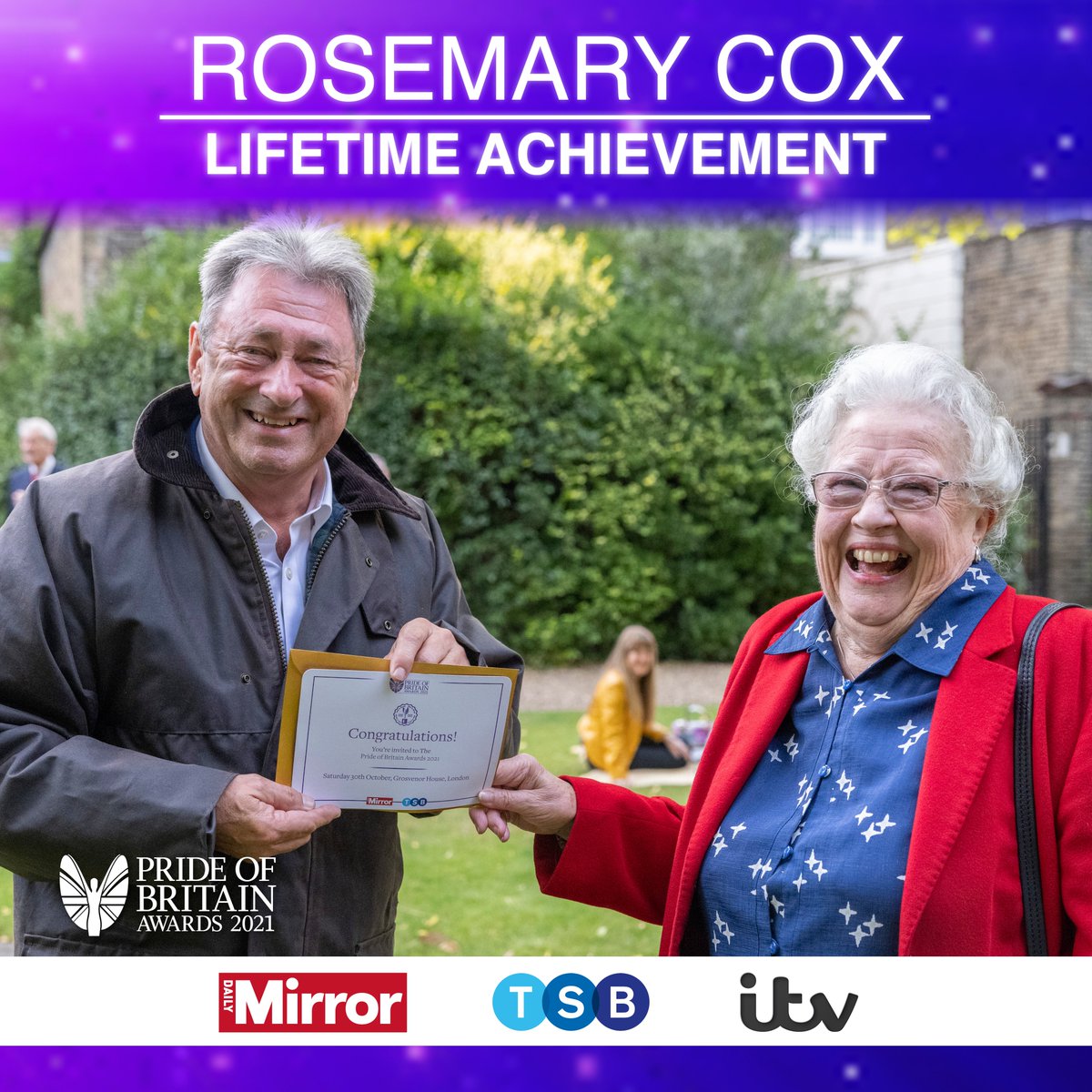 PrideOfBritain's tweet photo. Rosemary has helped to save thousands of lives. You are truly incredible. 💜

#prideofbritain #celebratingheroes https://t.co/6WnNmIM8uX