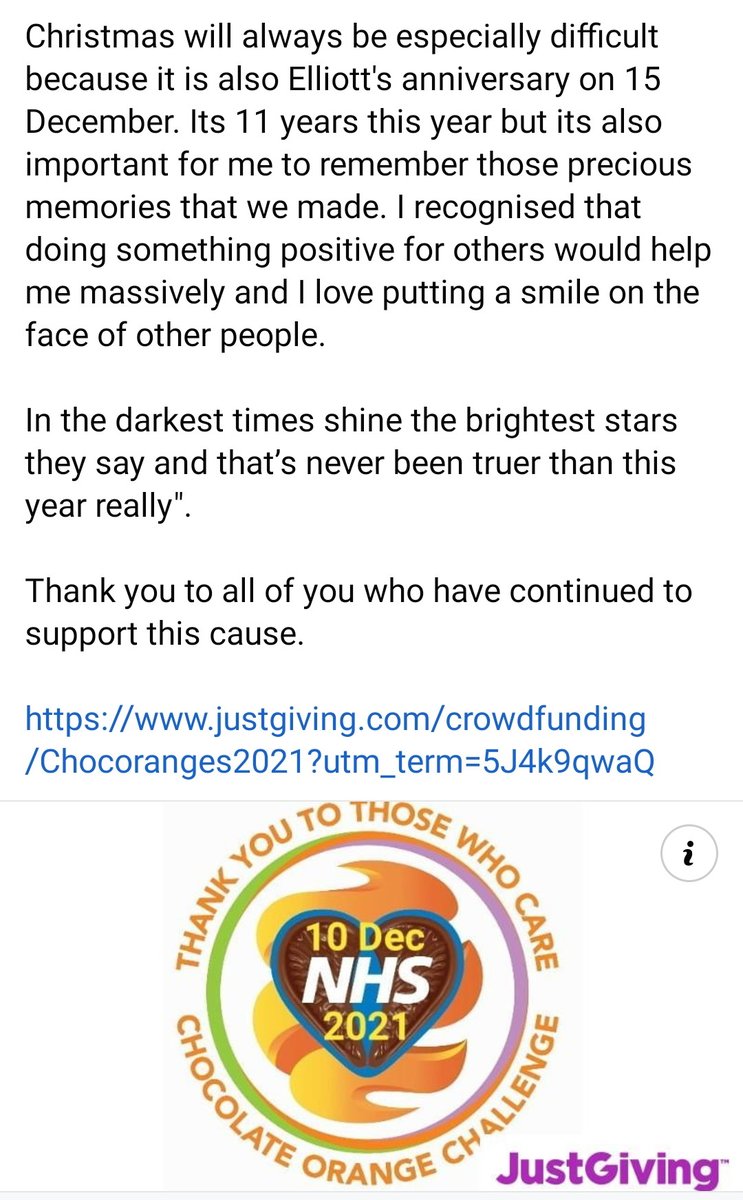 Due to the ongoing covid situation, we can't physically collect in as many locations this year. You can still donate to our Just Giving link if you like. All money raised will be used to donate chocoranges. Xxx justgiving.com/crowdfunding/c…