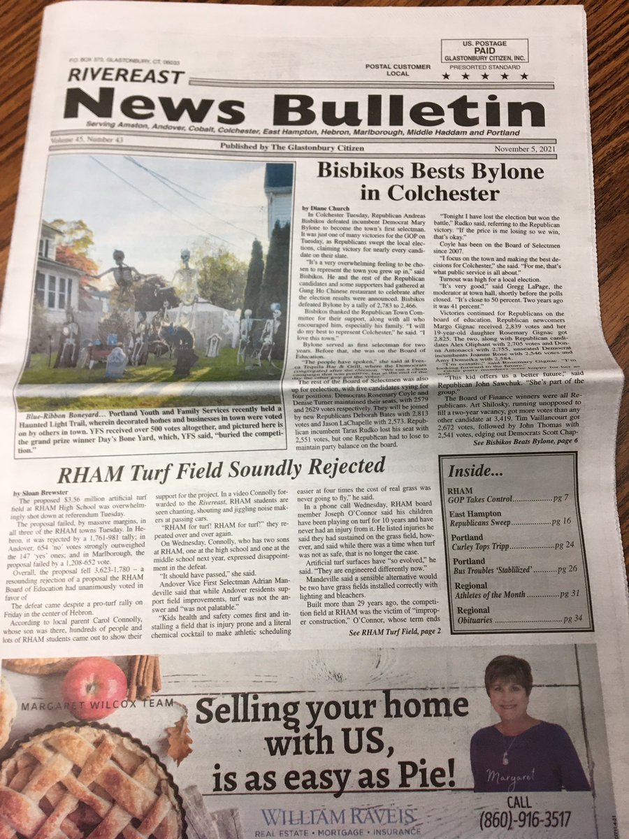 RivereastN's tweet photo. Read all about this week’s #elections and referendums in tomorrow’s Rivereast! #Colchester #RHAM #Hebron #Portland #EastHampton #Marlborough #LocalNews https://t.co/9oMBewAuaK