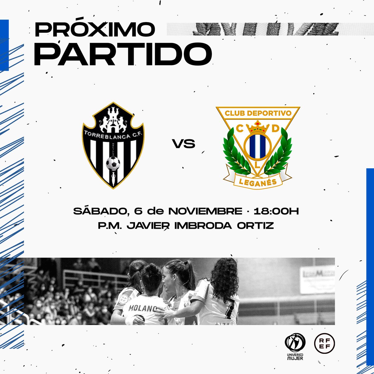 CDLeganesFS_Fem's tweet photo. PRÓXIMO PARTIDO | Con mucha ilusión y ganas afronta el @CDLeganesFS_Fem su primer viaje Melilla donde se enfrentará por primera vez al potente @TorreblancaFS1 🛫 ¡Vamos, pepinas!
⚽️ Sábado, 06/11/2021 · 18:00h · P.M. Javier Imbroda
📺 @live_vuvuzela @SomosFutsal
#VamosLega https://t.co/wDLAMEUtul