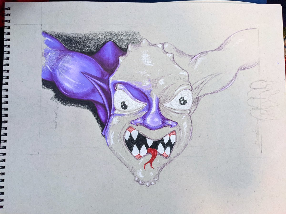 Joephace's tweet photo. A #coloredpencil #drawing I've been working on. It's not something I usually #draw but I was looking for different way of being creative. ✍🏾🤓
#WoguOriginal
#ScaryCreature
#DopeArt
#PrismaColor
#StrathmorePaper
#Artwork
#Art
#ArtLife https://t.co/CtOZjlyCRU