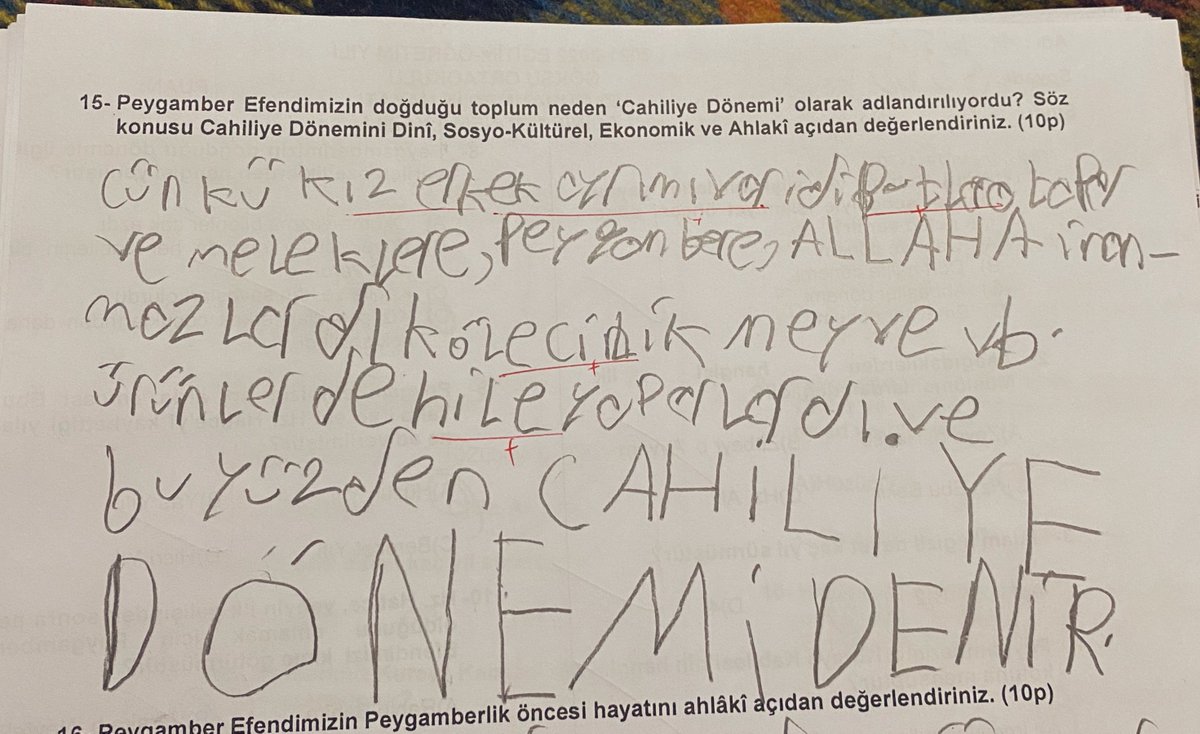 tamam çocuğum cahiliye denir kızma 🥲