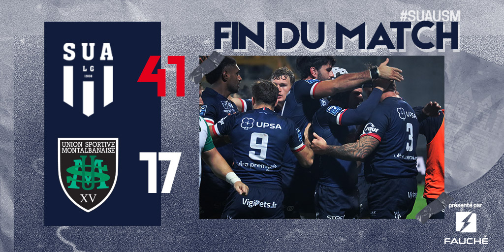 80' Viiiiiictoire de nos Agenais devant leur public ! Le SUA LG remporte ce derby face à l'<a href="/UsmSapiacRugby/">USM Sapiac</a>  !😍

#SUAUSM