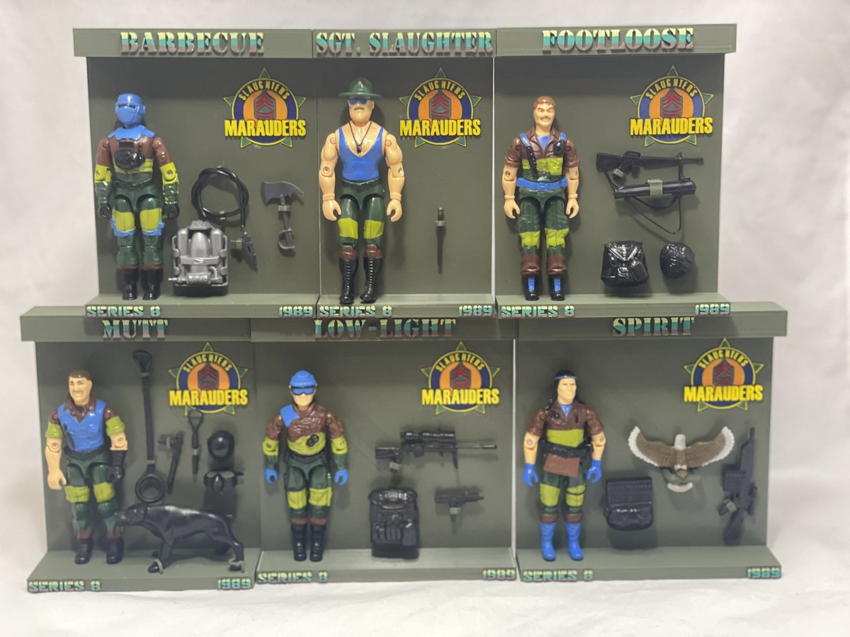_CIAD_'s tweet photo. Slaughters Marauders look fantastic displayed in stands from “Display Your Figures” on Facebook. I’ve taken an assortment of pics that I’ll be sharing soon, so stay tuned!
💥
#displayjoefigures #gijoe #slaughtersmarauders #figurestand #display #surveillanceport https://t.co/QN4nJnh9xh