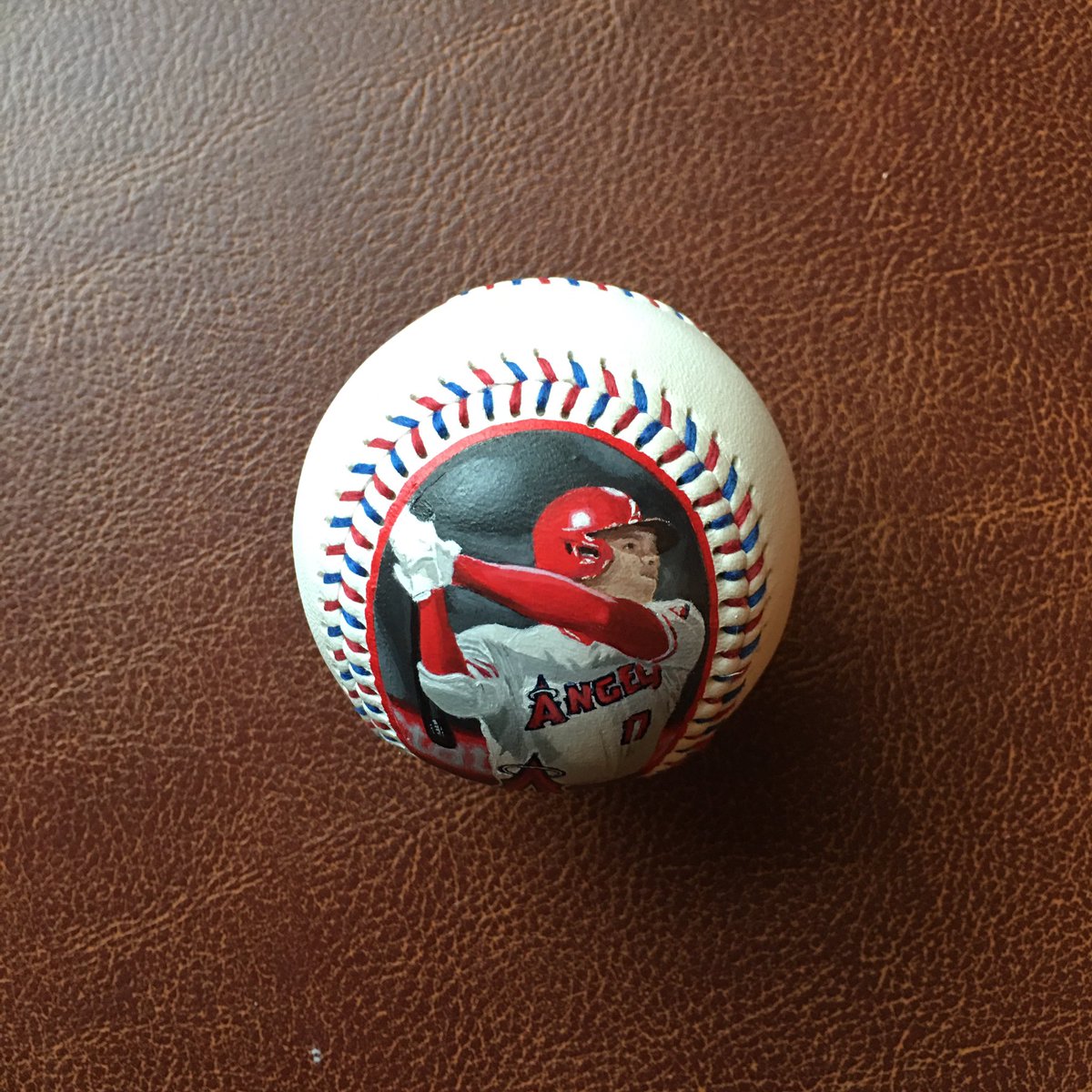 AgFredricksen's tweet photo. My most recent Shohei Ohtani painted baseball.@Angels #ShoheiOhtani #ohtani #baseballart #thehobby #baseball https://t.co/D2xKlqmJz0