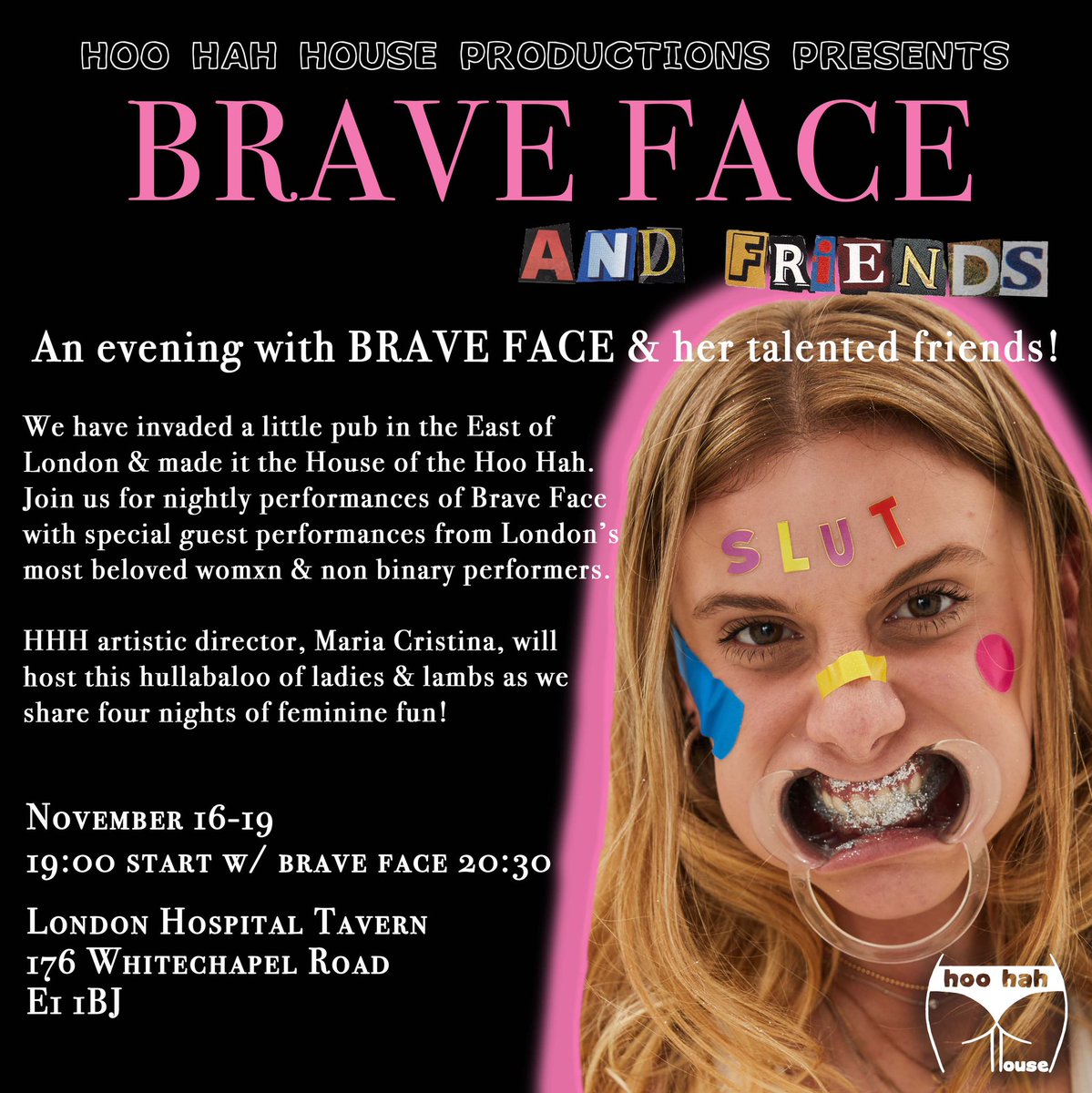 BraveFacePlay's tweet photo. BRAVE FACE is back babies!!! and this time she's got her friends with her!!! book tickets at https://t.co/q6nR82ZA15 https://t.co/KwqTqkxrfu