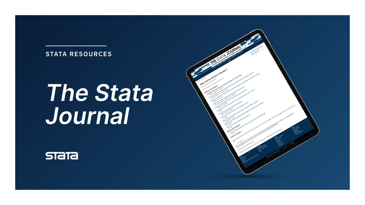 Stata_es's tweet photo. ¿Has visto el último número de #StataJournal? El Stata Journal publica artículos revisados junto con notas más breves y comentarios, columnas regulares, reseñas de libros y más. https://t.co/s10qrVWWlh https://t.co/cpx8UUxdj7