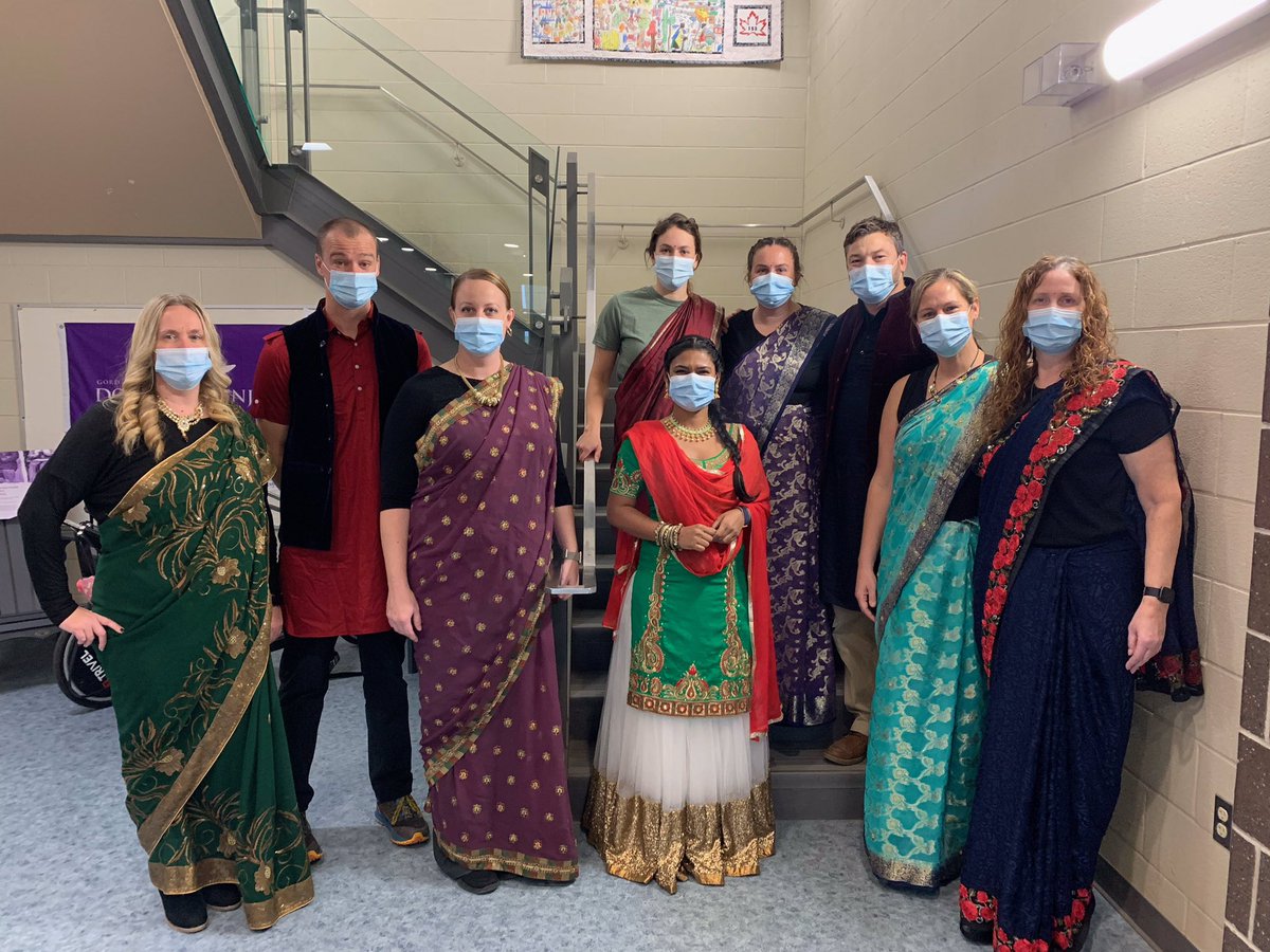 MrsRFreitas's tweet photo. Happy Diwali to all who celebrate!  We had the pleasure of celebrating with our Kindergarten classes @CobblestoneES.  Ms.Lal provided us with our beautiful attire.  What a fun week it has been! @GEDSB #Diwali https://t.co/b03UQ9XTjB