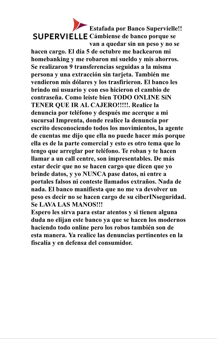 abargen1's tweet photo. @Supervielle_ARG @gcba @todonoticias @telenueveC9 @MunicipioTigre @DNDConsumidor @AmericaTV @SANTIAGODELMORO @analiafranchin @telefenoticias @BCRAusuarios @bombsofgold @NoticieroTrece @ertenembaum por favor que alguien lo haga visible. Me robaron lo poco que tenía! Soy docente https://t.co/x39SWSLScg