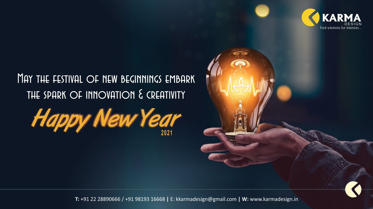 Karma_Design_'s tweet photo. The beginning of every New Year is always the best time to give another chance to your neglected talents, overlooked ideas, and missed opportunities. May the spark of the festive season empower you to look back and think anew.

Wishing you all a #happynewyear #newyear #diwali https://t.co/8eD7vymfvx