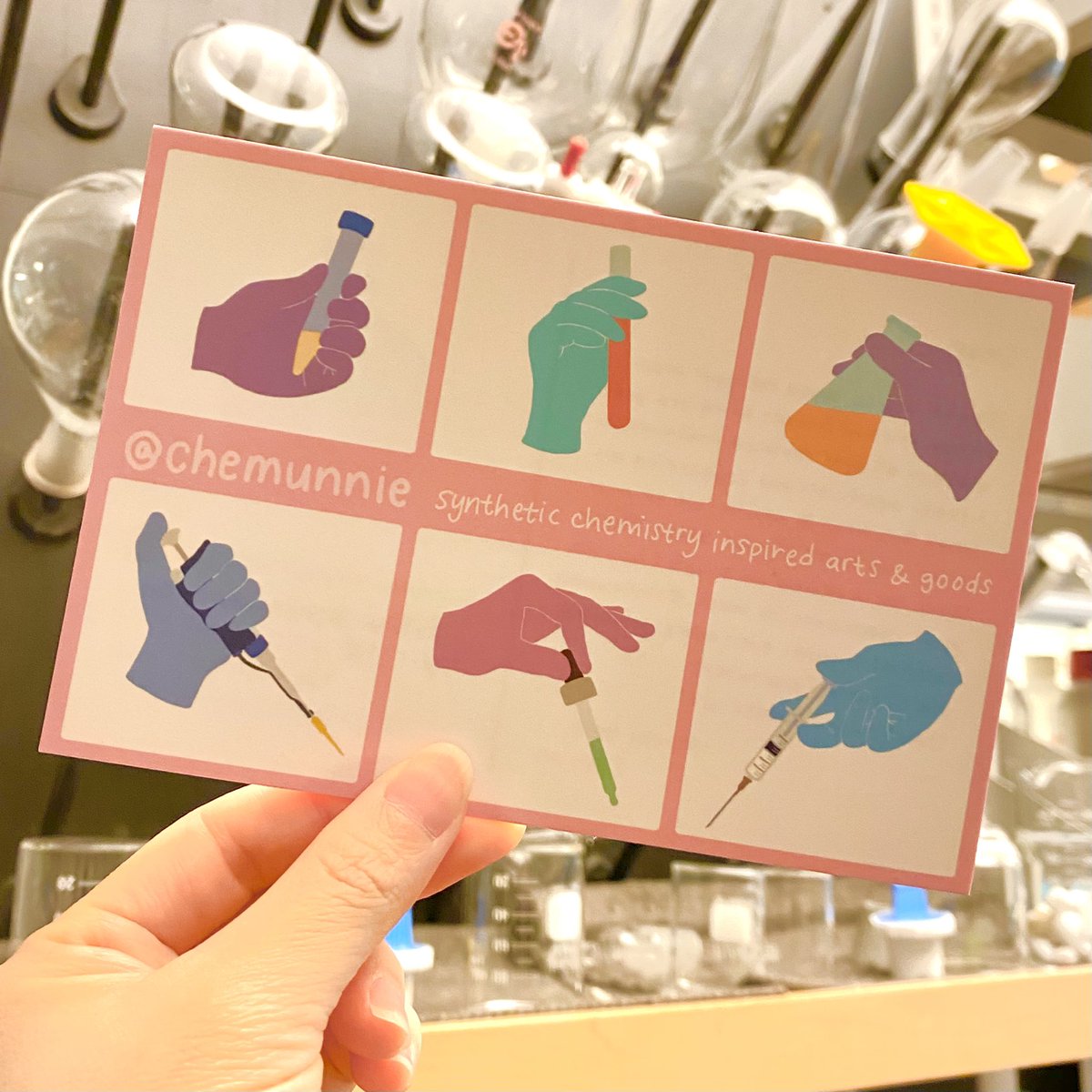 printed brand new cards for my shop!👩🏻‍🔬 etsy.com/shop/chemunnie