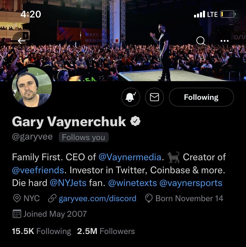 So this happened!

Thank you <a href="/garyvee/">Gary Vaynerchuk</a> 🐐