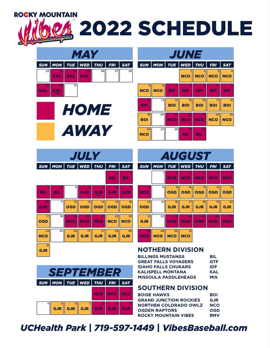 The countdown begins!! Check out <a href="/VibesBaseball/">Rocky Mountain Vibes</a> 2022 schedule. #govibes