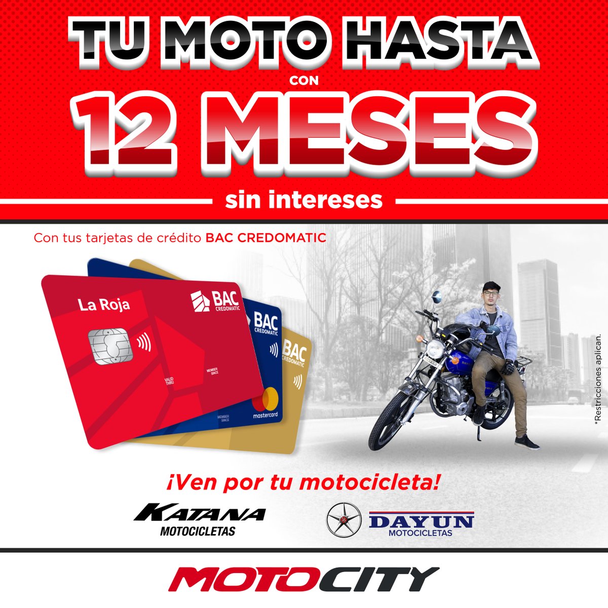motocitysv's tweet photo. 😱 HASTA 12 MESES SIN INTERESES 😱

🏍️Llévate tu moto favorita con las mejores facilidades de pago, aprovecha con tus tarjetas de crédito del ✔️BAC CREDOMATIC y llévate tu moto HASTA CON 12 MESES SIN INTERESES. 😎👌

#ElSalvador #motoskatana #motosdayun https://t.co/arnRoHkBLt