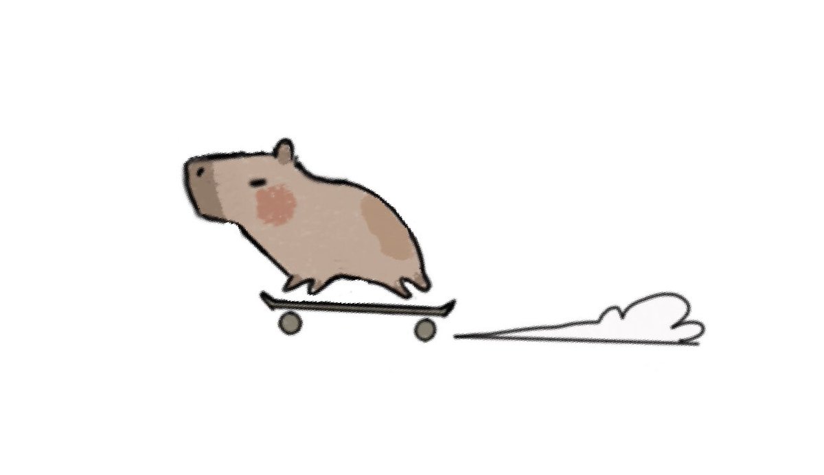 capydoodle's tweet photo. daily capybara #17: skateboarding pro https://t.co/EawYqtd6e3