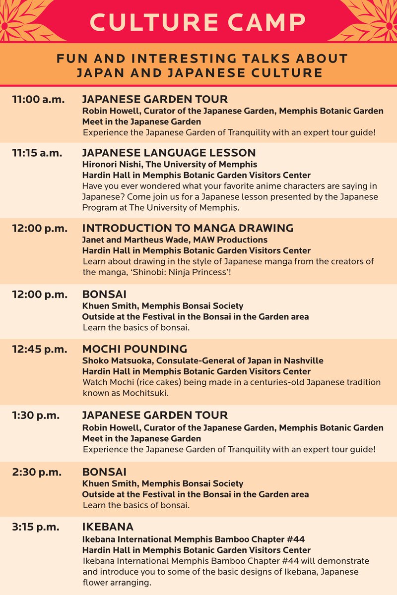 MemphisJF's tweet photo. ONLY 2 MORE DAYS UNTIL THE MEMPHIS JAPAN FESTIVAL'S RETURN ON NOVEMBER 7TH! 
Check out the map and schedule! https://t.co/8igkx6oZ7p