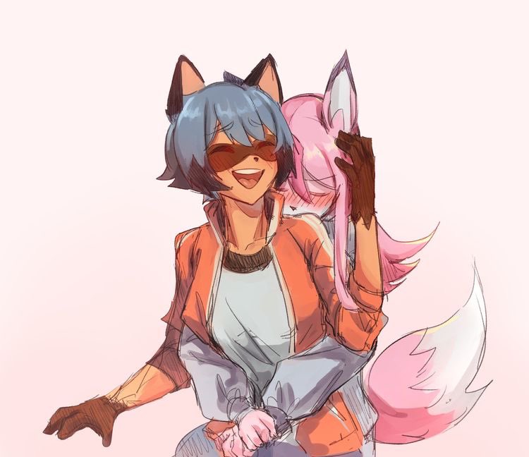 Furry yuri. Nazuna Hiwatashi. Michiru and Nazuna Юри. BNA Michiru