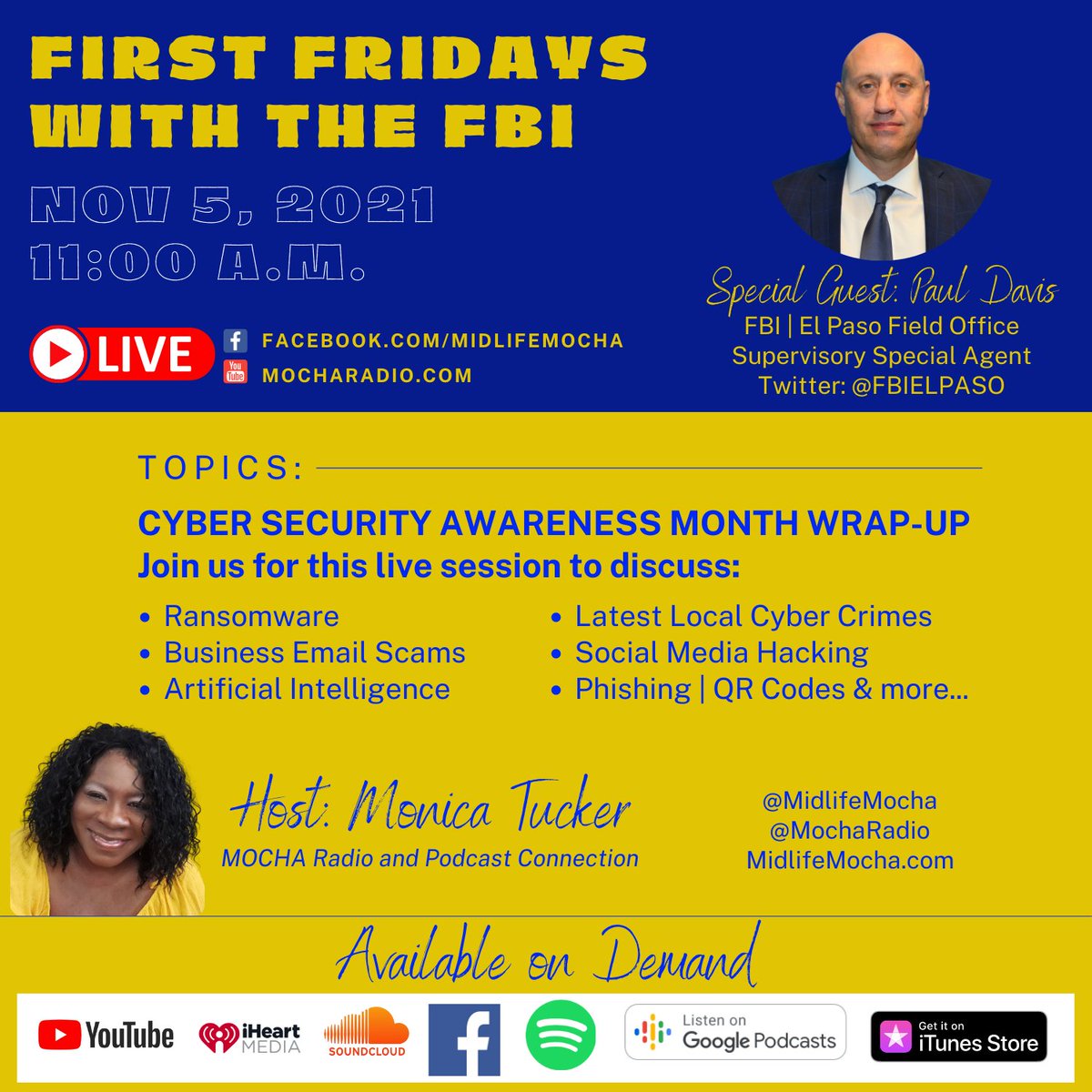 MidlifeMocha's tweet photo. #FirstFridaysWithTheFBI @FBIElPaso #cybersecurity #cyberawareness #CybersecurityAwarenessMonth wrap-up https://t.co/nefm4GbyPq