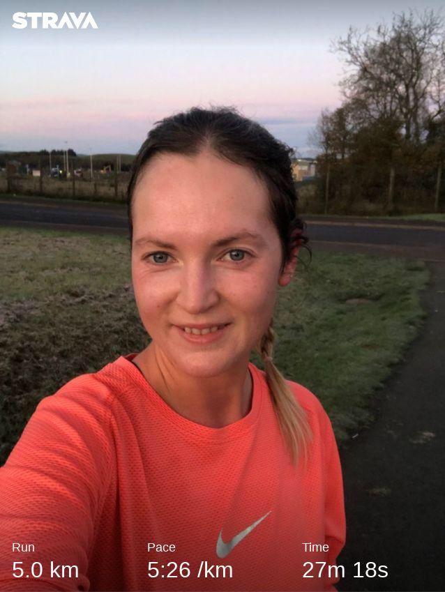 MissKKelly's tweet photo. First one down this morning for the @ndhs1 Pi Runs #45ktogo #schoolfundraising https://t.co/3hIp08qVMC
