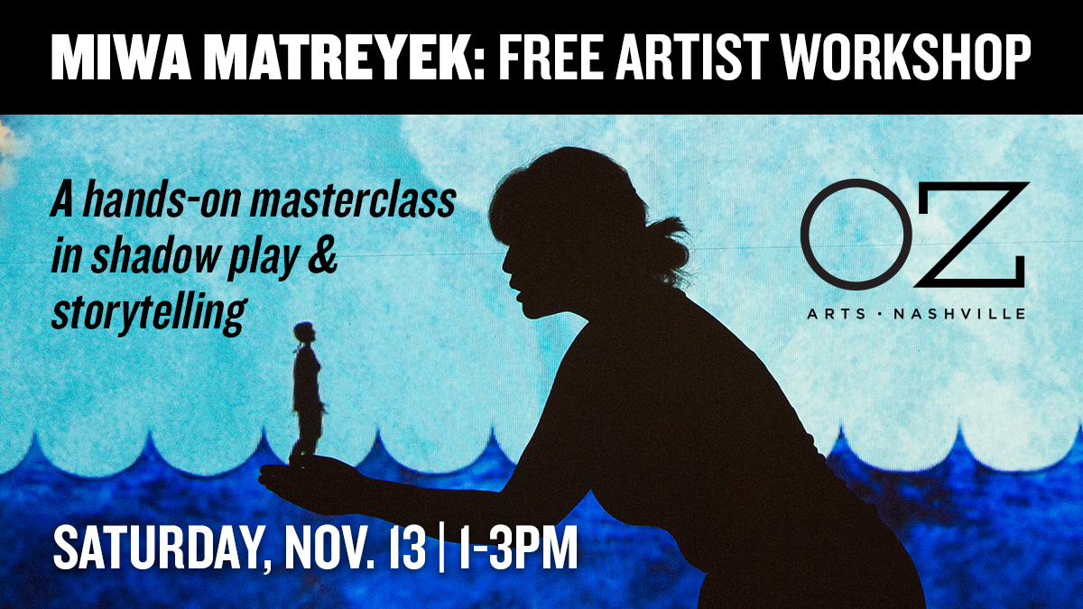 OZArtsNashville's tweet photo. Nashville creatives! Join celebrated visiting artist Miwa Matreyek for a free workshop exploring projection art, animation, illustration, and object storytelling. Sat, Nov 13 from 1-3PM at #OZArts. Space is limited! Sign up: https://t.co/RV3PAIPKk5 https://t.co/fbySMZeKKg