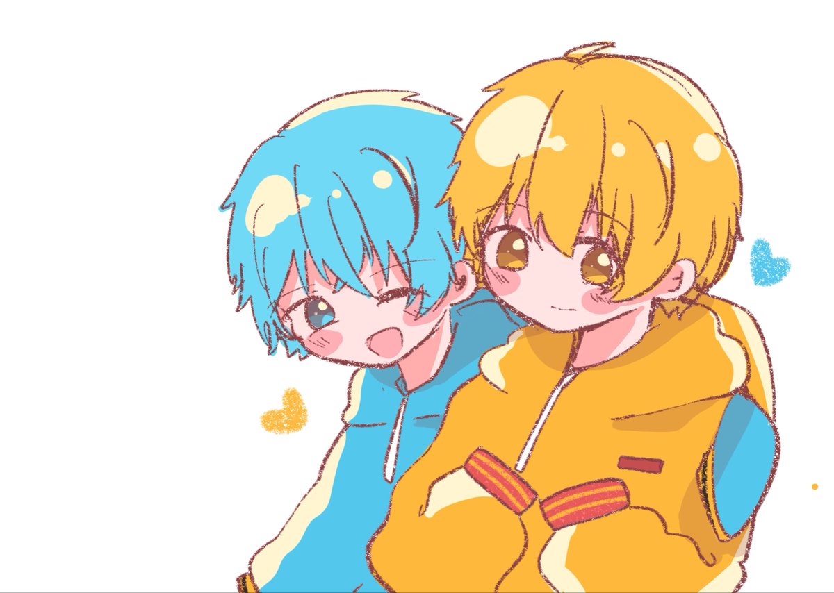 「おそろで買ったの和みます…💛💙 #すとぷりギャラリー #るぅとくん 」|ひのぴ🌼🍭のイラスト