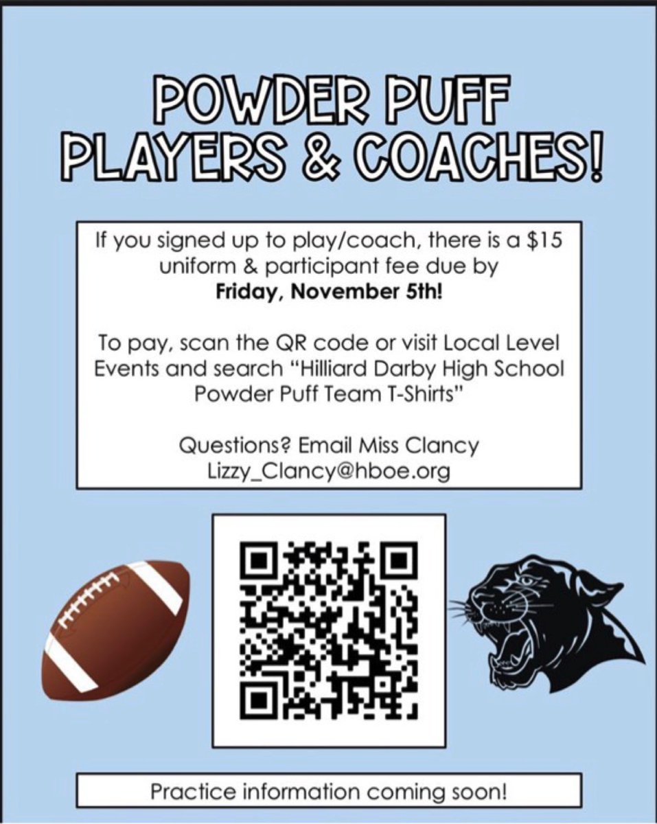 FOR ANYONE PARTICIPATING IN POWDER PUFF‼️ ⇩