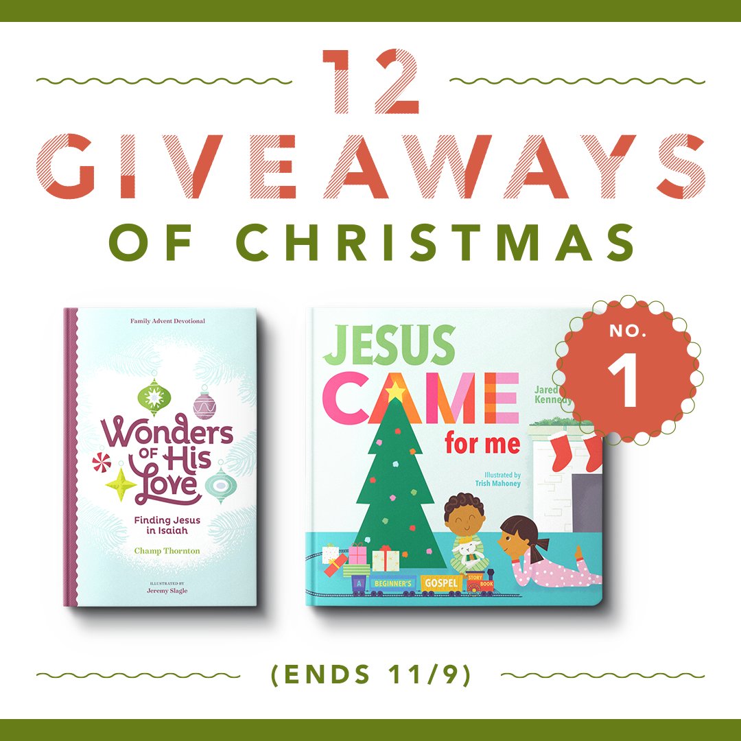 newgrowthpress's tweet photo. Enter Giveaway #1 of our 12 Giveaways of Christmas at https://t.co/OjWhGbZGzj! The winner will receive:
- Wonders of His Love by @ChampThornton
- Jesus Came for Me by @JaredSKennedy
New giveaways will be announced every Tuesday and Friday for six weeks. #12GiveawaysOfChristmas https://t.co/qQ9vts44I3