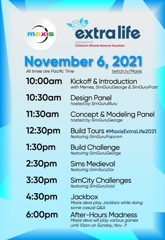 SimGuruNinja's tweet photo. I've got a fun build challenge all lined up for that 1:30p slot! 

(And the After-Hours madness is going to be ridiculous. 24 hour stream here we come!) https://t.co/nOvppKhD2K