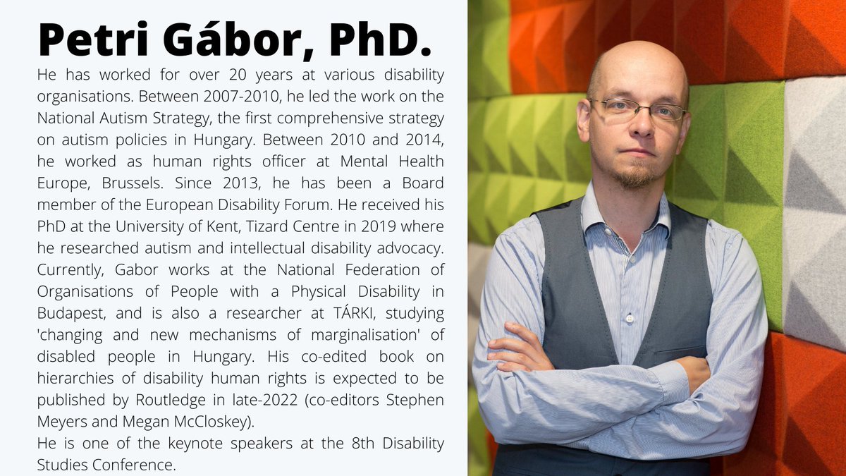 dsdw_hungary's tweet photo. 8th Disability Studies Conference 
16/11/21 
Registration: https://t.co/SDS4f1QI4k 
#KeynoteSpeaker #DisabilityStudies 
@PetriGabor https://t.co/TG1TbFrsxF
