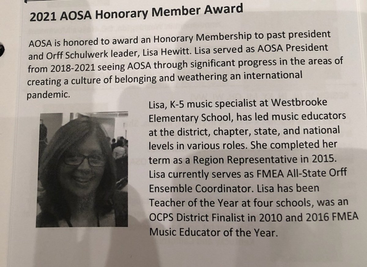 Congratulations to Mrs. Hewitt on this honorable award by the American Orff-Schulwerk Association. We have the best Music teacher at Westbrooke. 
<a href="/OCPSnews/">ocpsnews</a> 
<a href="/West_OCPS/">OCPS West Learning Community</a> 
<a href="/CDLocps/">Curriculum and Digital Learning</a> 
<a href="/ScottEvans_OCPS/">Scott Evans</a> 
<a href="/reyesv01/">Alex Reyes</a>