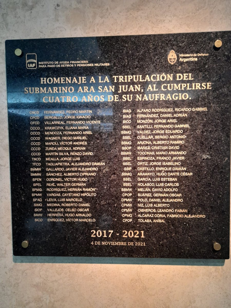 El día de hoy participamos de la inauguración del cenotafio en homenaje a los/la 44 tripulantes del submarino ARA San Juan en el <a href="/iafprpm/">IAFPRPM</a>