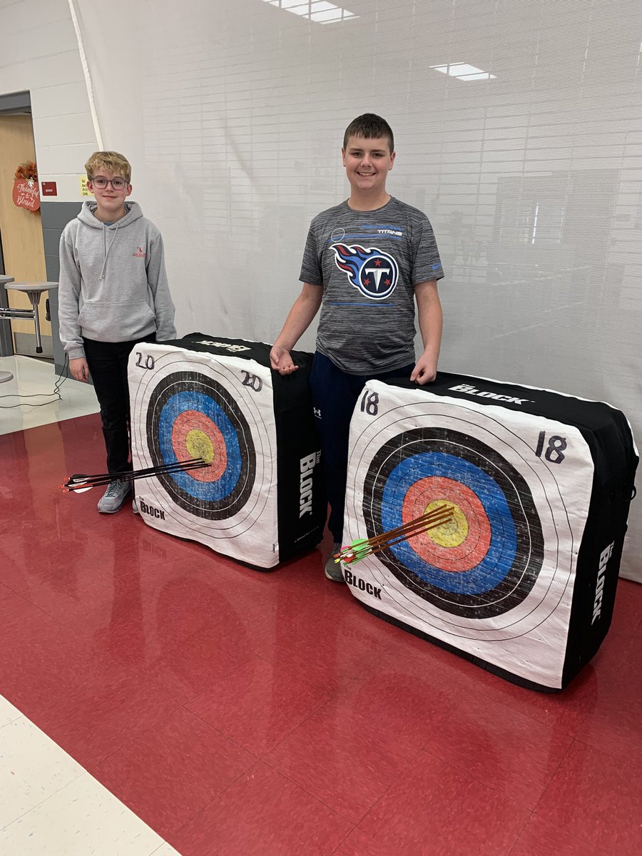 Day 2 of archery practice. These two showed up! Good job Maddox and CJ! #AimSmallMissSmall <a href="/SCMFalcons/">Stewarts Creek MS</a> <a href="/NASP/">Babalwa Kaleni</a> <a href="/NASPArchery/">NASP</a>